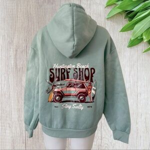 SHEIN Women’s Full Zip hoodie in Green, Medium